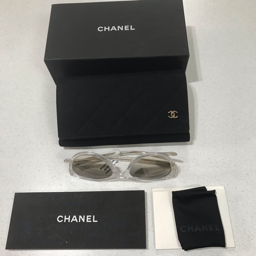 Chanel Pantos Acetone Women’s Sunglasses w/ Case Box Towel NWT Authentic